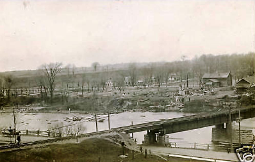 After the Fire: Adams NY looking from Liberty Street towards West Church