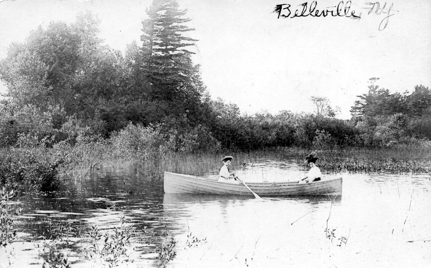 Women in a canoe, near Belleville NY