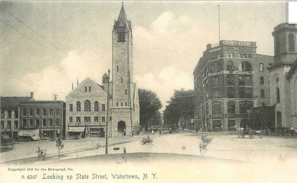 Looking up State Street Watertown NY